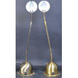 PAIR OF VINTAGE GILT METAL GOOSENECK DESK LAMPS