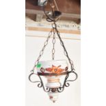 RETRO VINTAGE METAL & CERAMIC PENDANT CEILING LIGHT