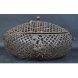 EARLY 20TH CENTURY CHINESE LATTICE METAL OYSTER BASKET