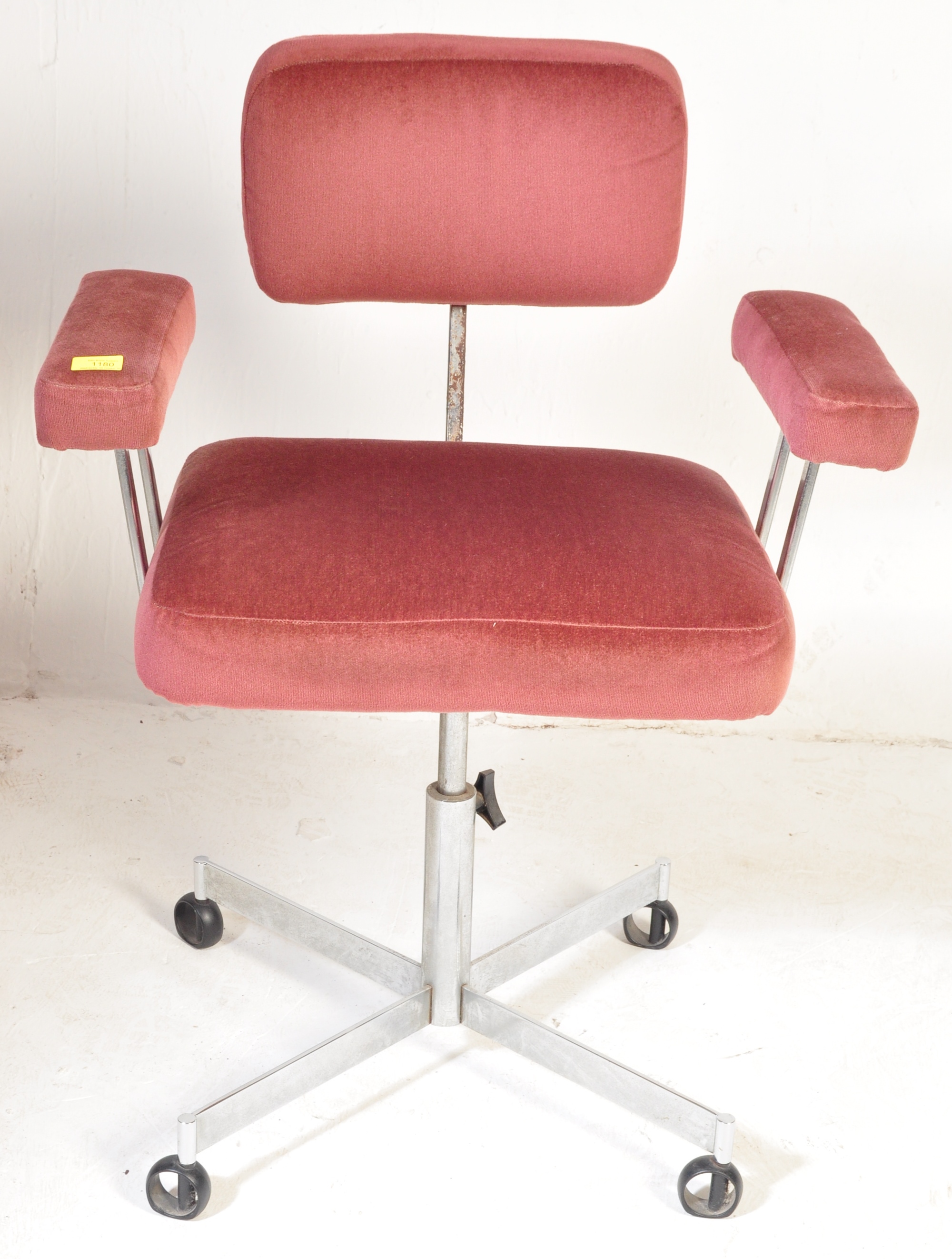 RETRO 20TH CENTURY OFFICE UPHOLSTERED DESK SWIVEL CHAIR - Image 3 of 10