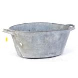 20TH CENTURY GALVANISED METAL TUB PLANTER