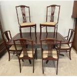 VINTAGE 20TH CENTURY CHINESE ORIENTAL HARDWOOD TABLE AND CHAIRS