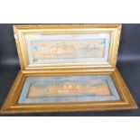 20TH CENTURY CARVED CORK CHINESE FRAMED & GLAZED DIORAMAS