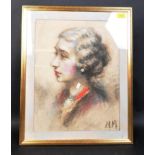 EARLY 20TH CENTURY PASTEL PORTRAIT PAINTING