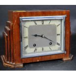 ART DECO STYLE MAHOGANY CASED GARRARD MANTLE CLOCK