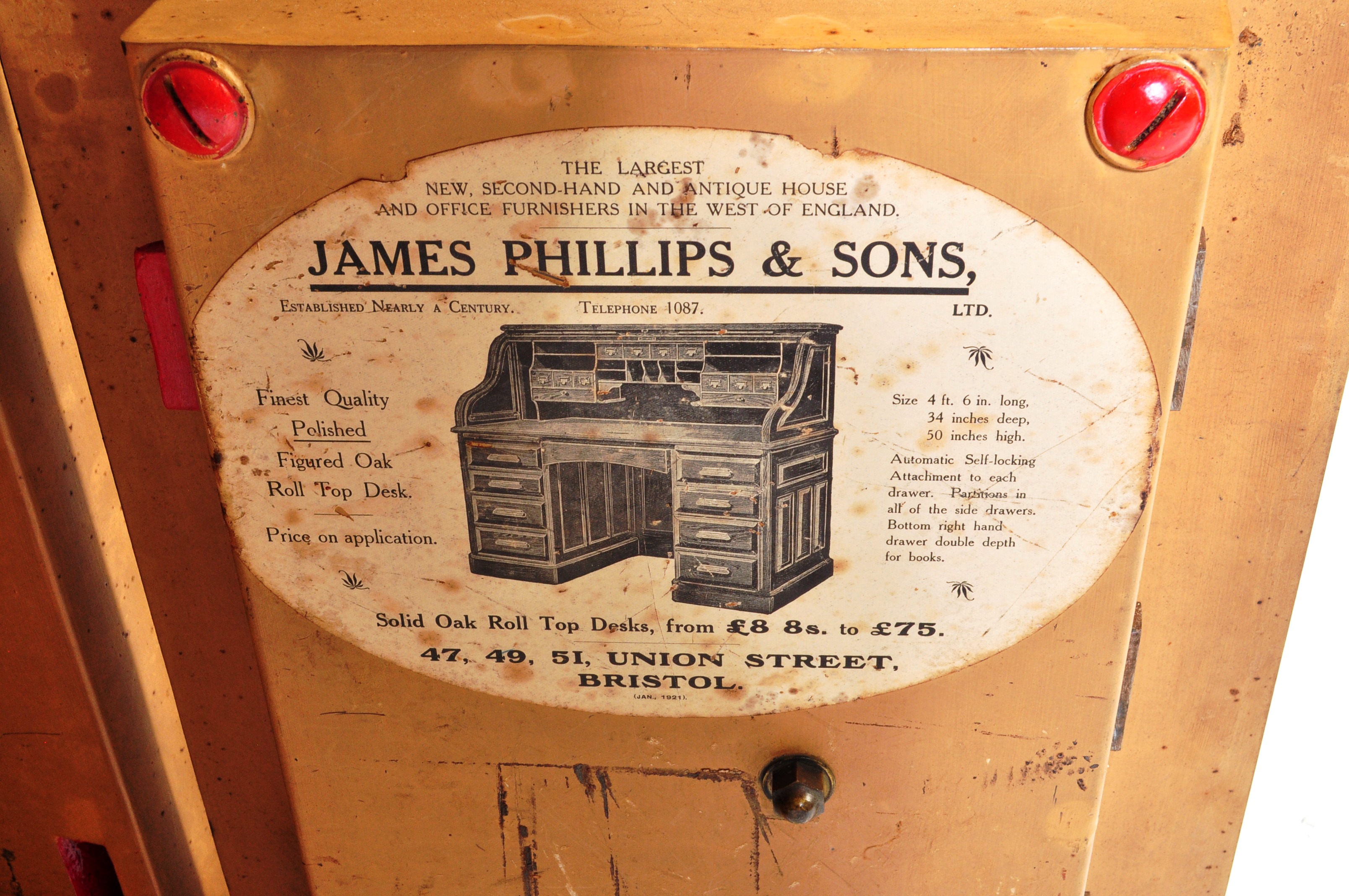 VICTORIAN 19TH CENTURY CAST IRON METAL SAFE - Image 6 of 6