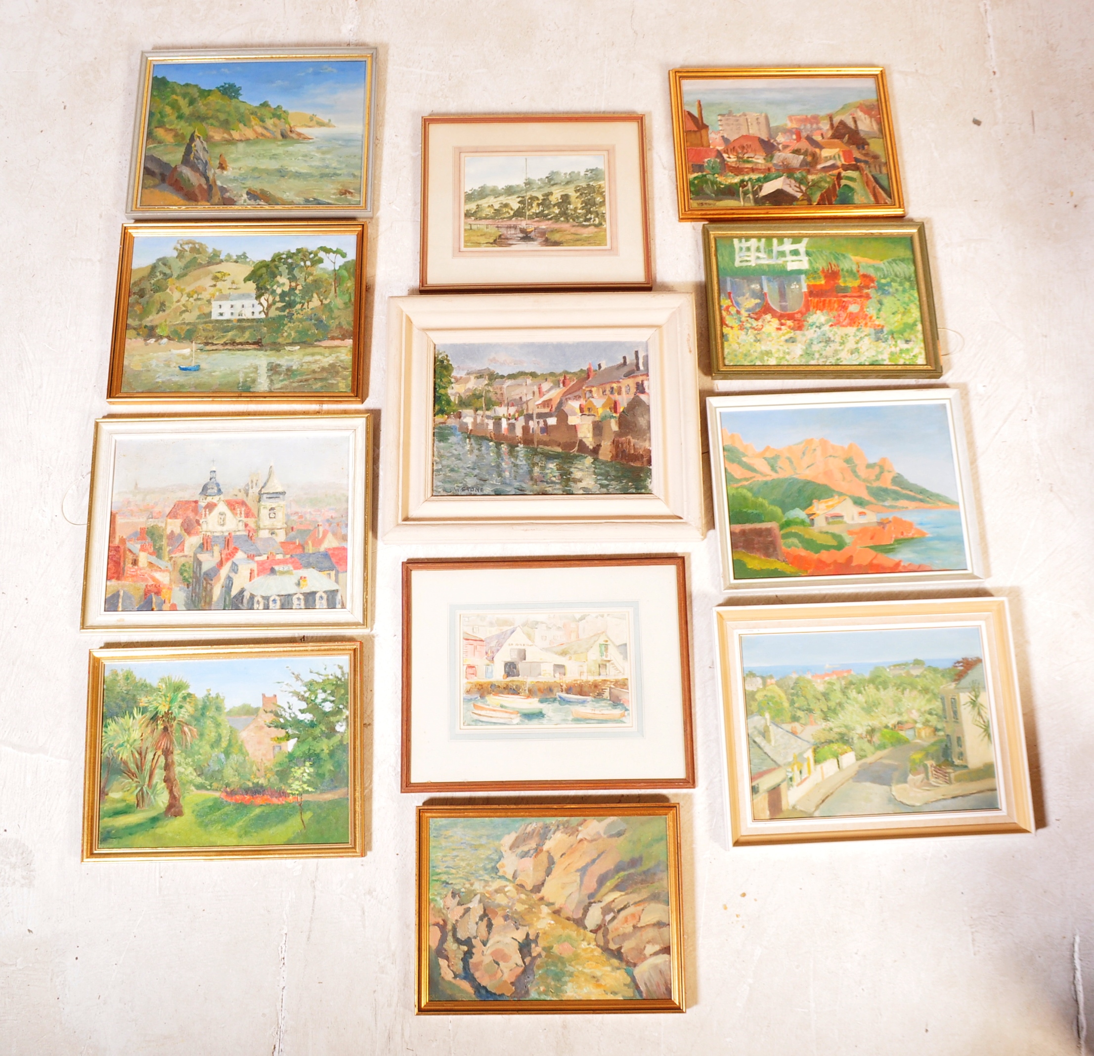 COLLECTION OF 20TH CENTURY AMATEUR OIL ON BOARD PAINTINGS