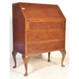 1930'S QUEEN ANNE REVIVAL WALNUT BUREAU DESK