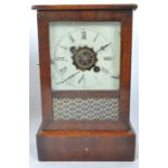 MID 19TH CENTURY USA MAHOGANY MANTEL CLOCK