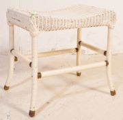 1950S VINTAGE LLOYD LOOM WHITE CANE STOOL