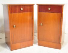 PAIR OF VINTAGE 20TH CENTURY WALNUT VENEER BEDSIDE CABINETS