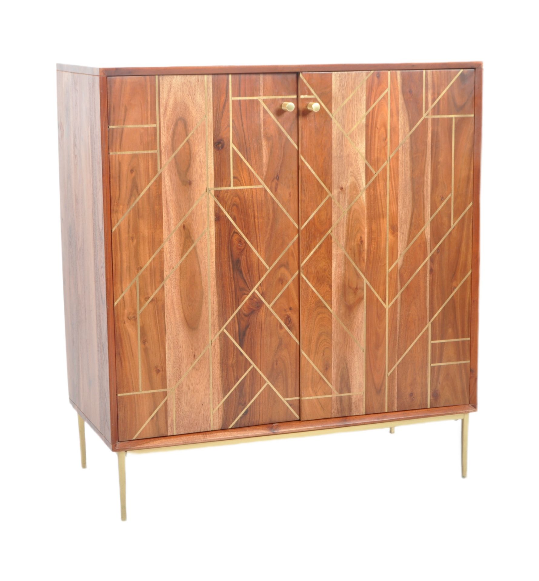 ADDISON DARK - MANGO WOOD AND INLAID METAL SIDEBOARD