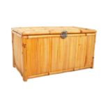 RETRO 20TH CENTURY BAMBOO BLANKET BOX / OTTOMAN