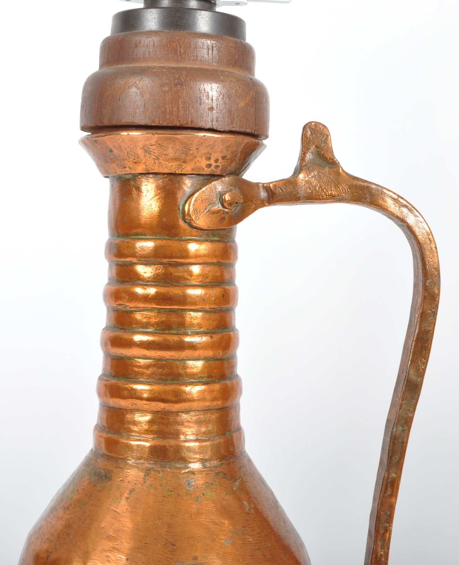 LATE 18TH CENTURY UPCYCLED COPPER EWER JUG LAMP - Image 3 of 8