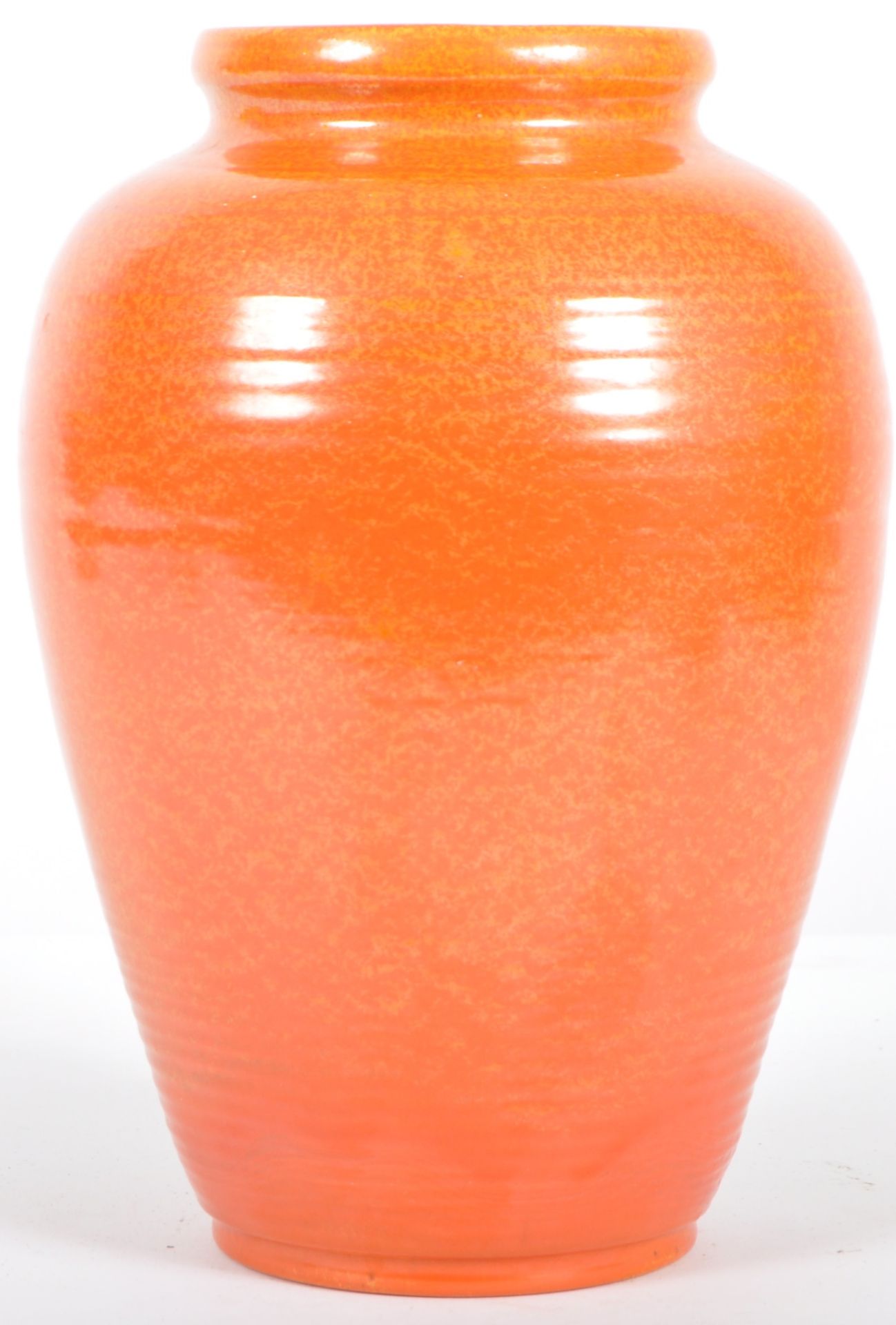 ART DECO ORANGE GLAZED POTTERY VASE - Image 3 of 6