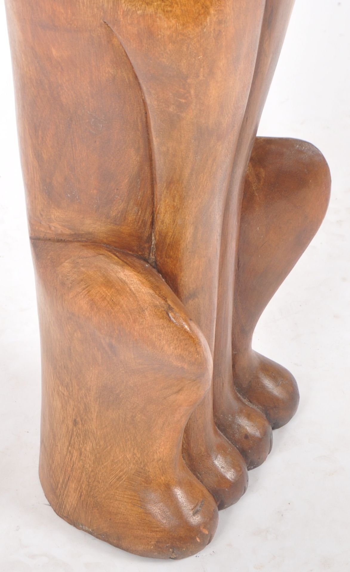 LARGE MID CENTURY 1960s CARVED TEAK SIAMESE CAT - Image 4 of 6