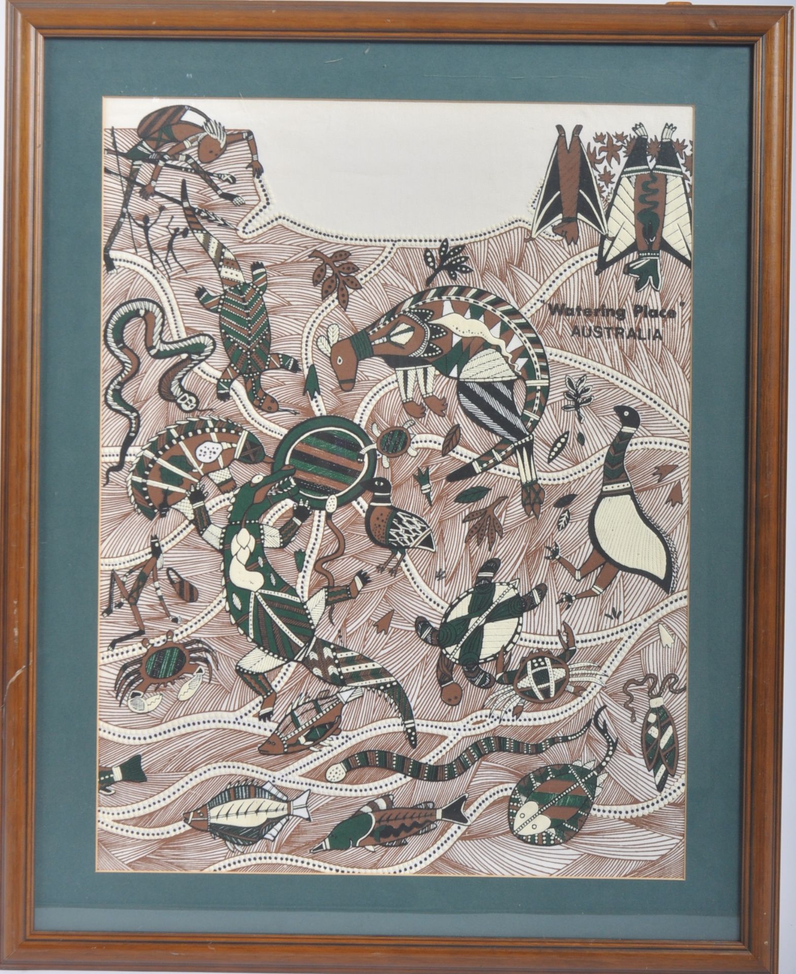 A 20th Century Australian Aboriginal textile embroidered panel entitled ...