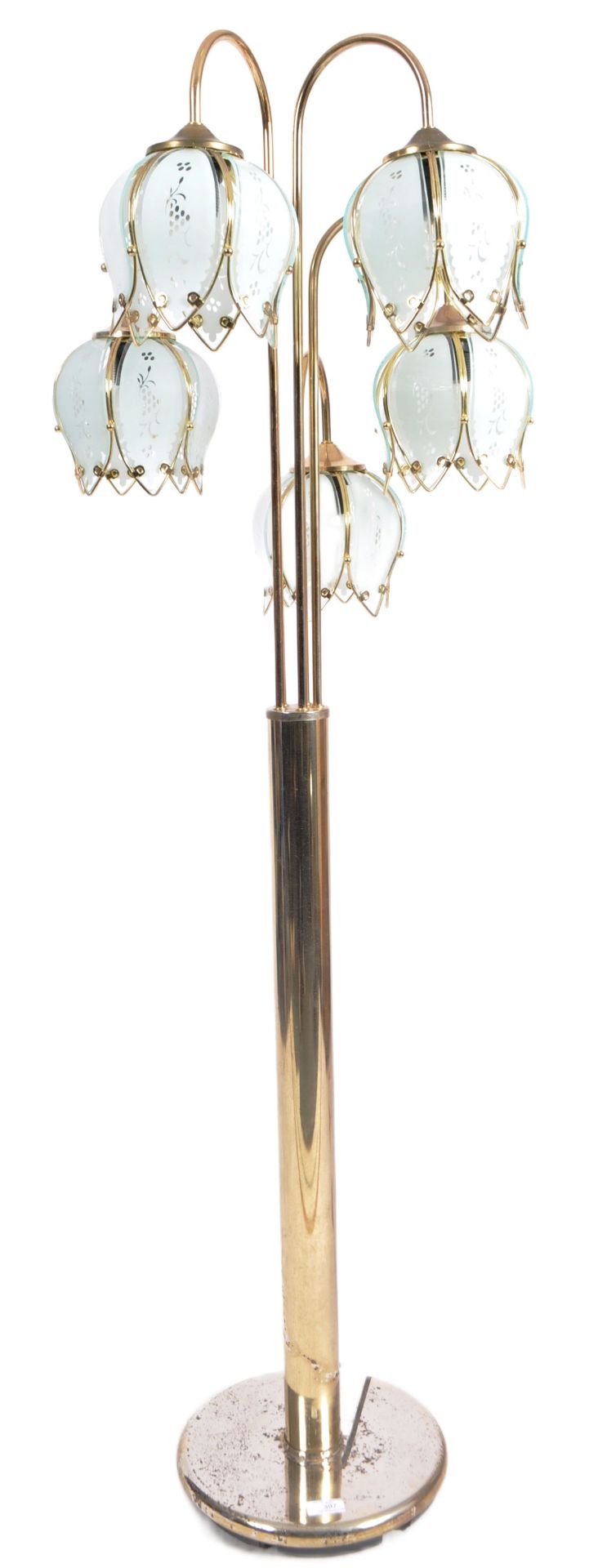 RETRO 20TH CENTURY ITALIAN HOLLYWOOD REGENCY BRASS LAMP