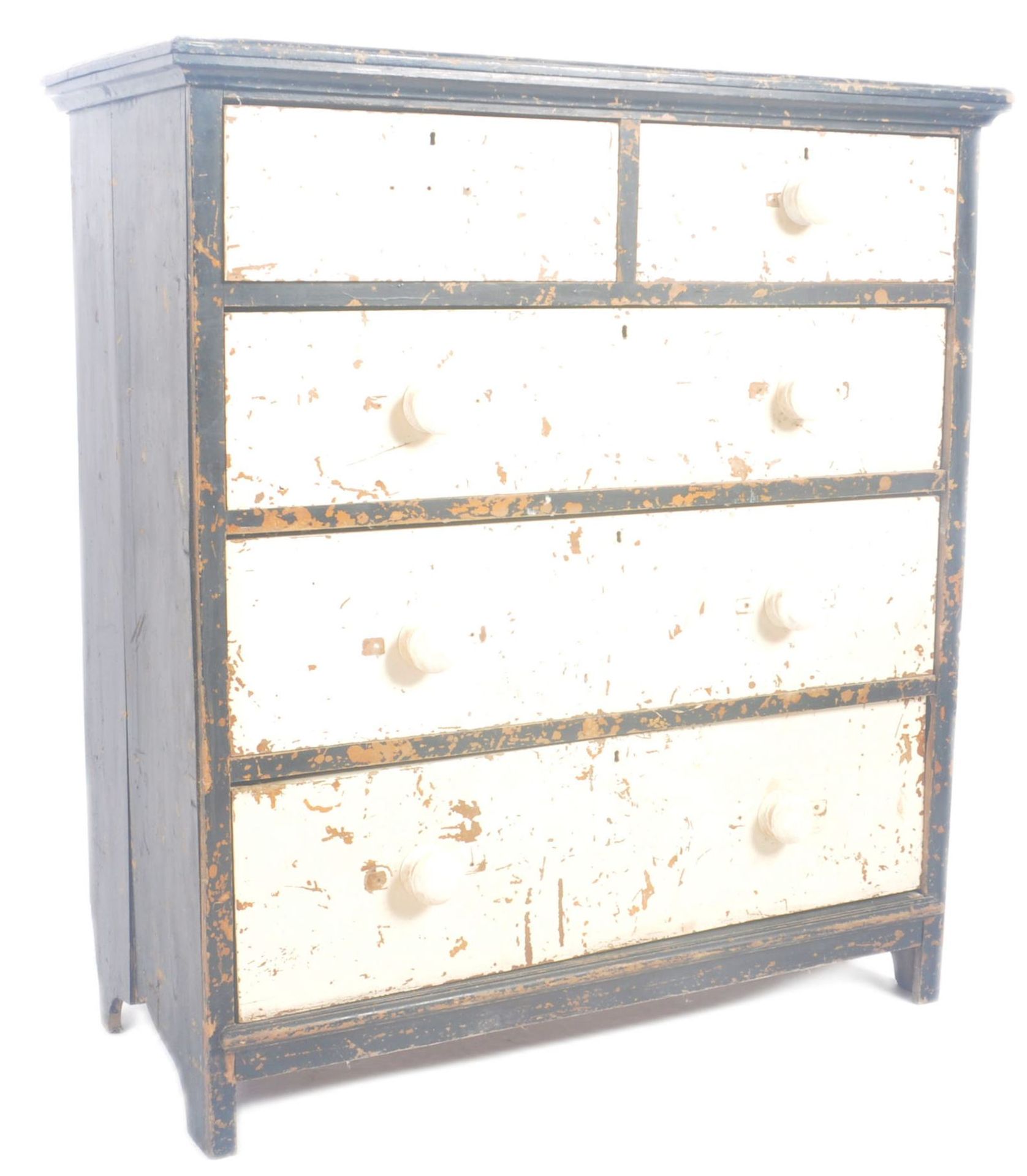 VINTAGE EARLY 20TH CENTURY PAINTED PINE CHEST OF DRAWERS