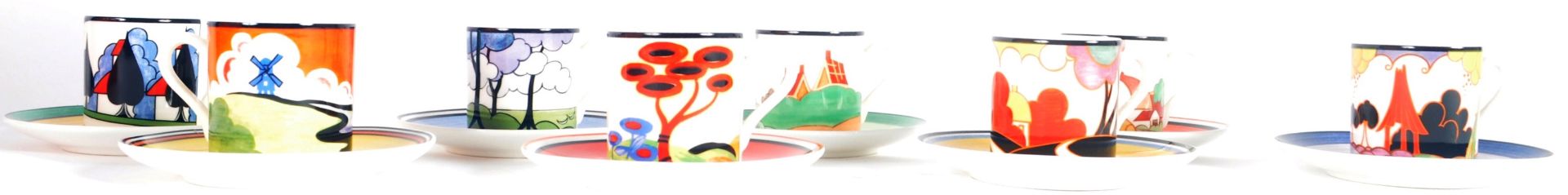 CLARICE CLIFF - WEDGWOOD - SECRETS - DESIGNER COFFEE SET