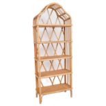 MID CENTURY BAMBOO AND CANE BOOKCASE