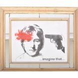 CONTEMPORARY PINE FRAMED JOHN LENNON MIRROR