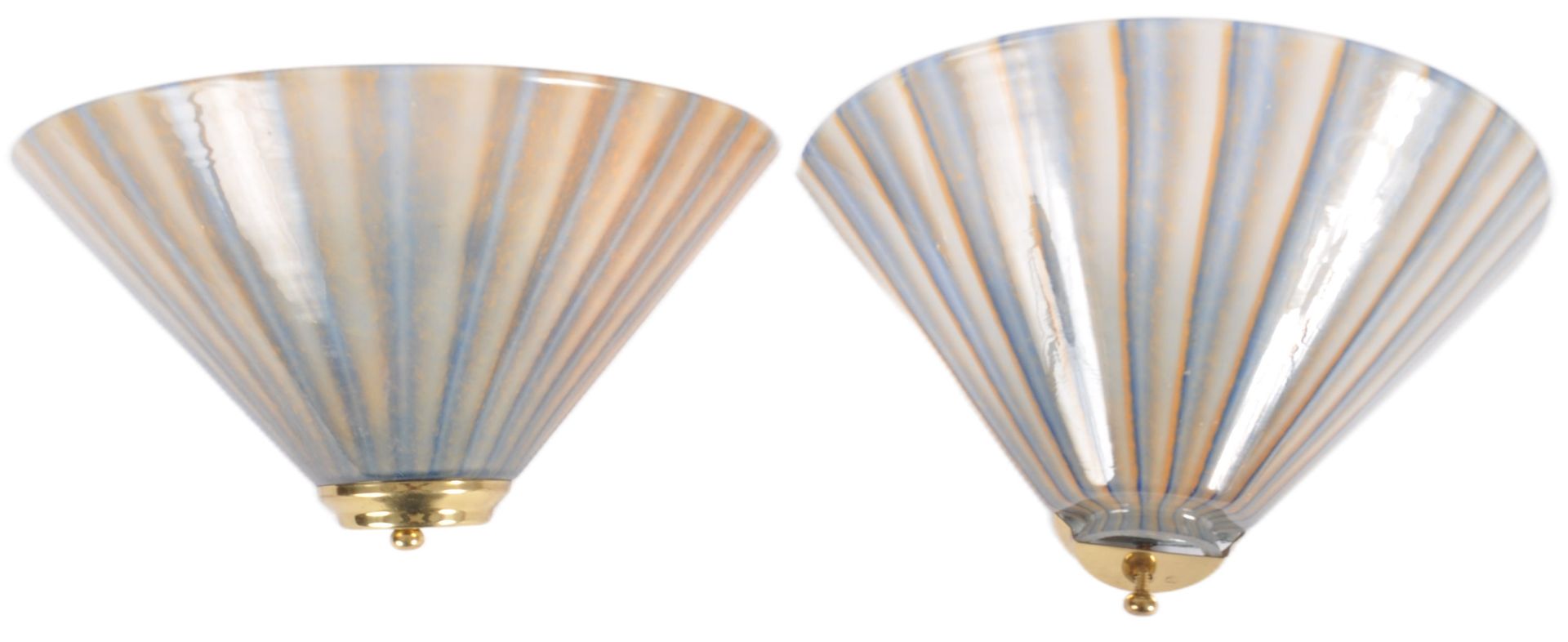 PAIR OF VINTAGE GLASS ITALIAN WALL LIGHT SHADES