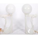 MATCHING PAIR OF ART DECO CERAMIC TABLE LAMPS