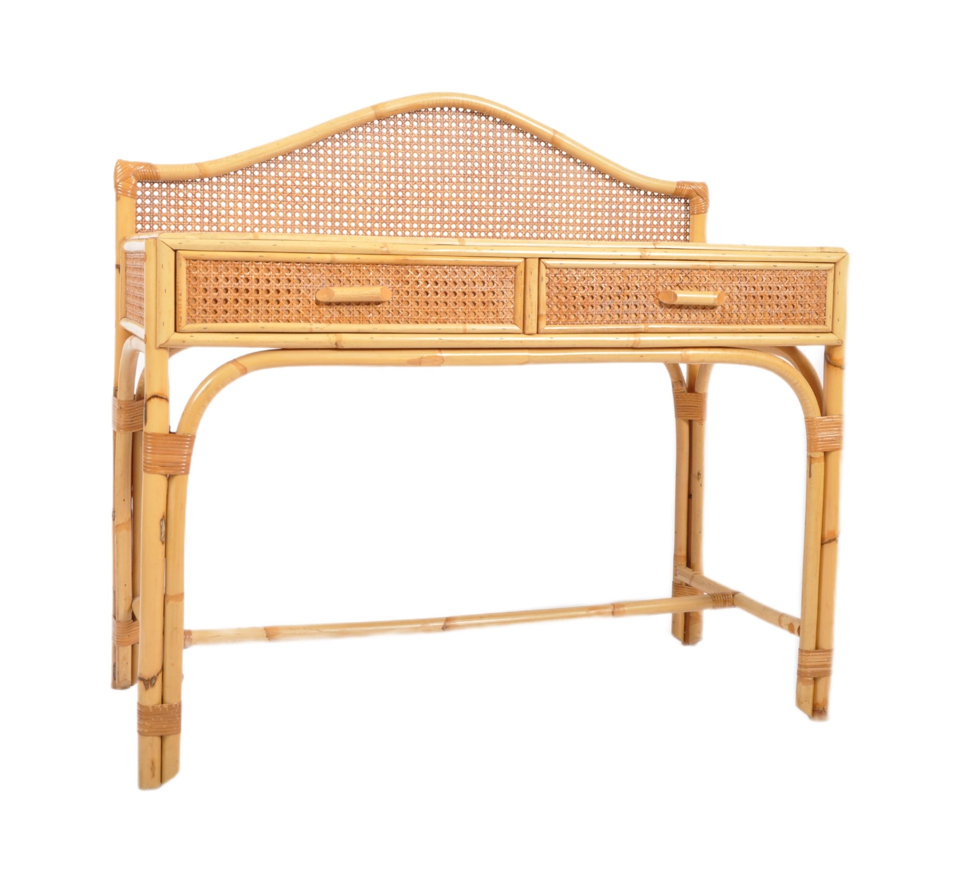 1970s BAMBOO AND RATTAN DRESSING TABLE