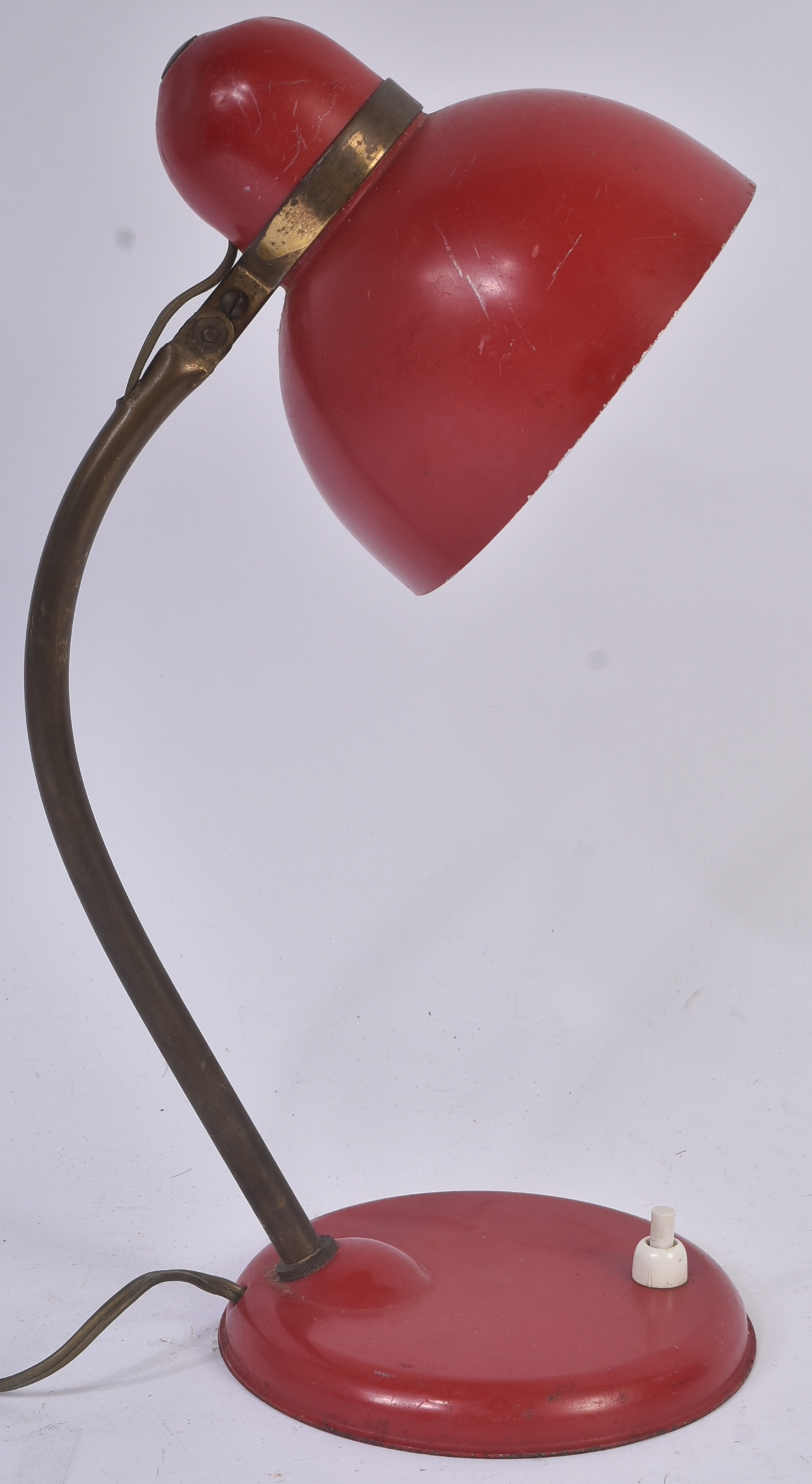 MID CENTURY RED MUSHROOM TABLE / DESK LAMP - Image 2 of 4