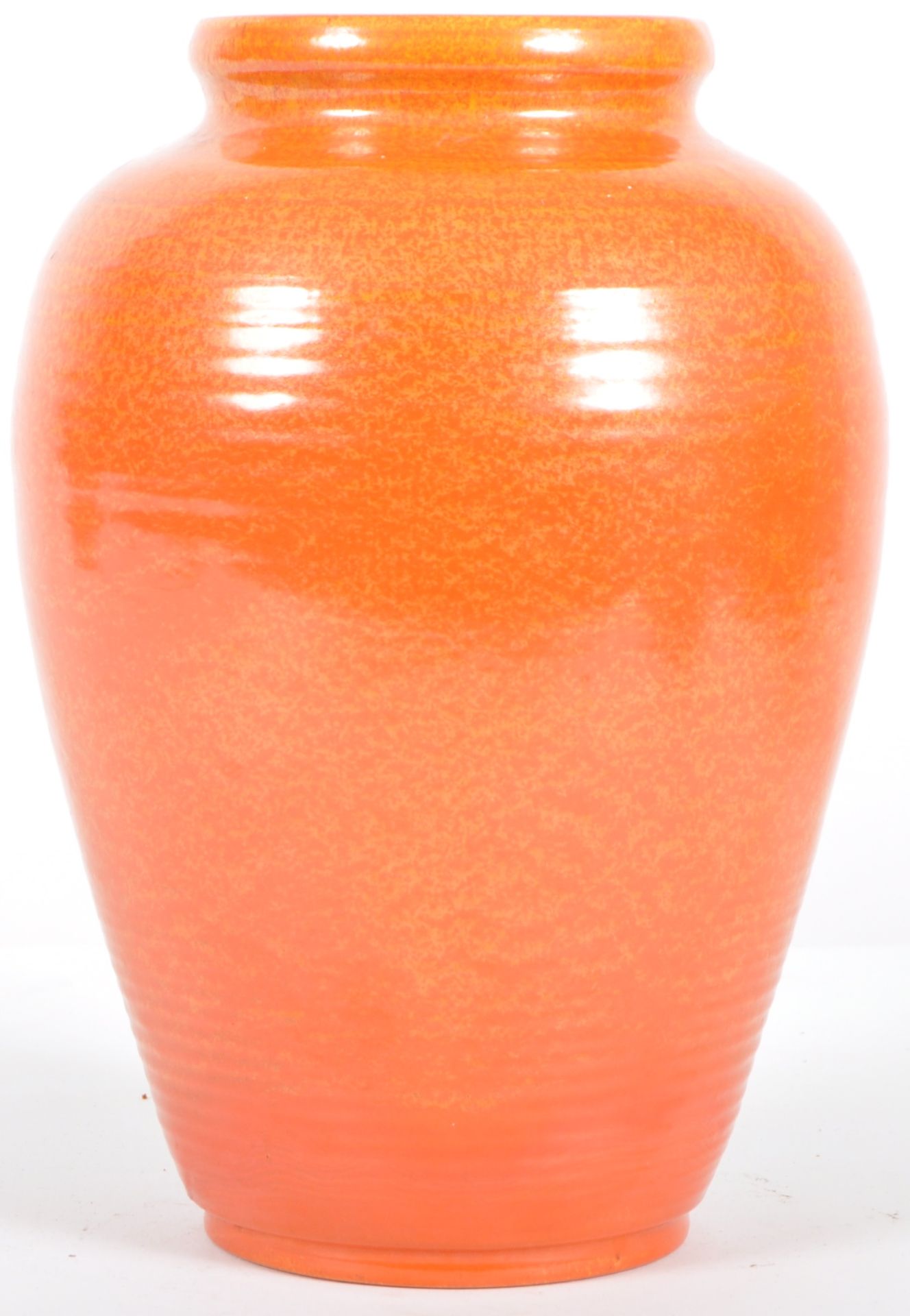 ART DECO ORANGE GLAZED POTTERY VASE - Image 4 of 6