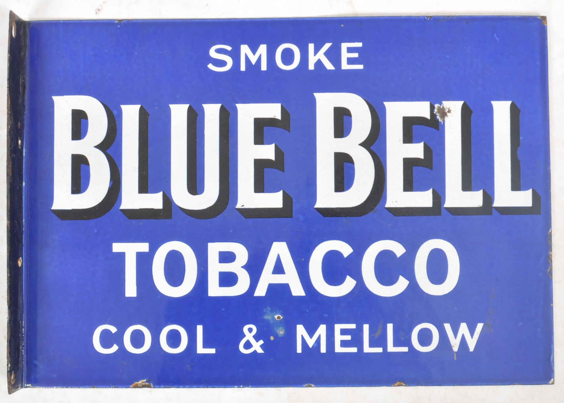 BLUE BELL TOBACCO - DOUBLE SIDED ENAMEL SHOP SIGN