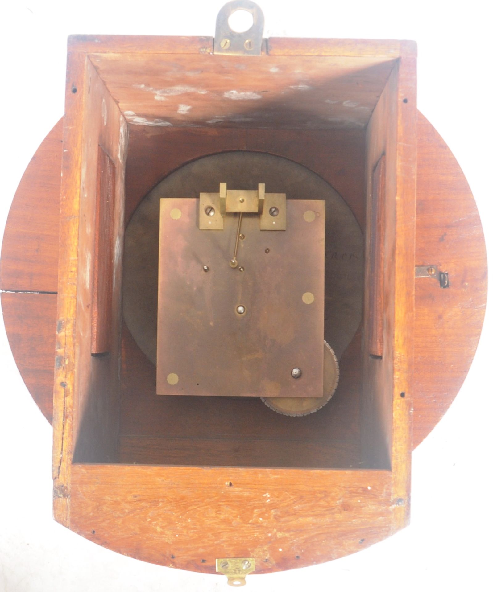 20TH CENTURY MAHOGANY CASED FUSEE TYPE WALL CLOCK - Bild 9 aus 9