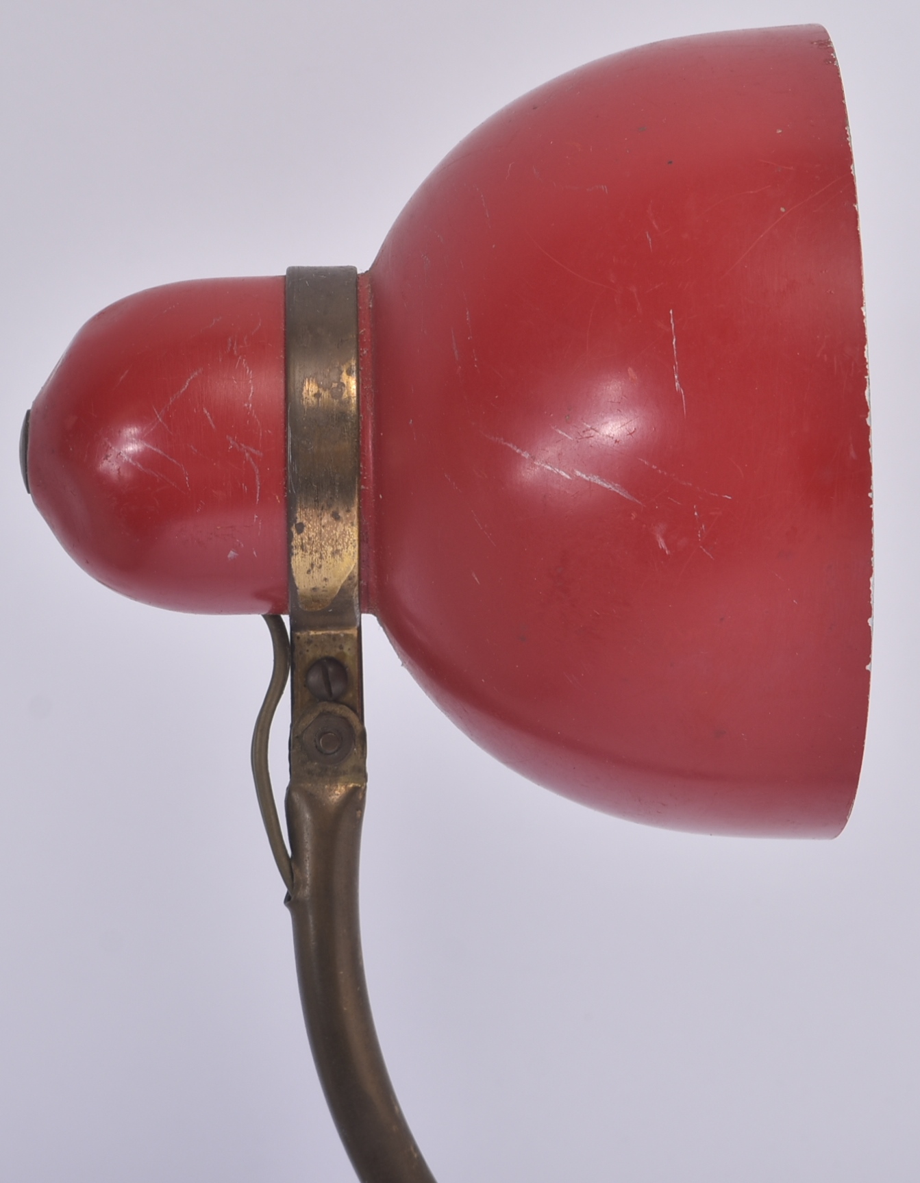 MID CENTURY RED MUSHROOM TABLE / DESK LAMP - Image 3 of 4