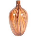 CONTEMPORARY DESIGNER FEATHER PULLED GLASS VASE