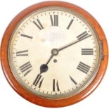 20TH CENTURY MAHOGANY CASED FUSEE TYPE WALL CLOCK