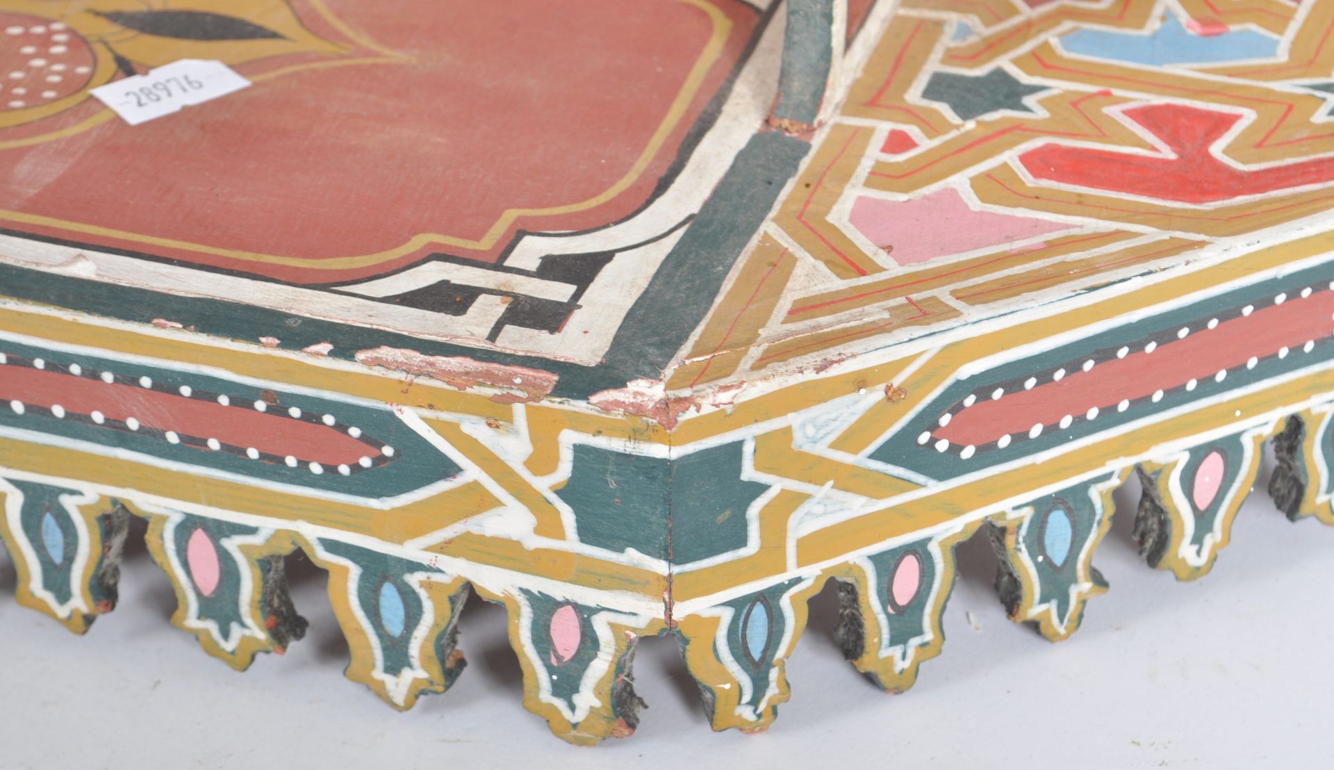 TWO 20TH CENTURY HAND PAINTED AND CARVED SHELVES - Image 9 of 12