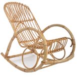 MANNER OF FRANCO ALBINI - MID CENTURY BAMBOO ROCKING CHAIR