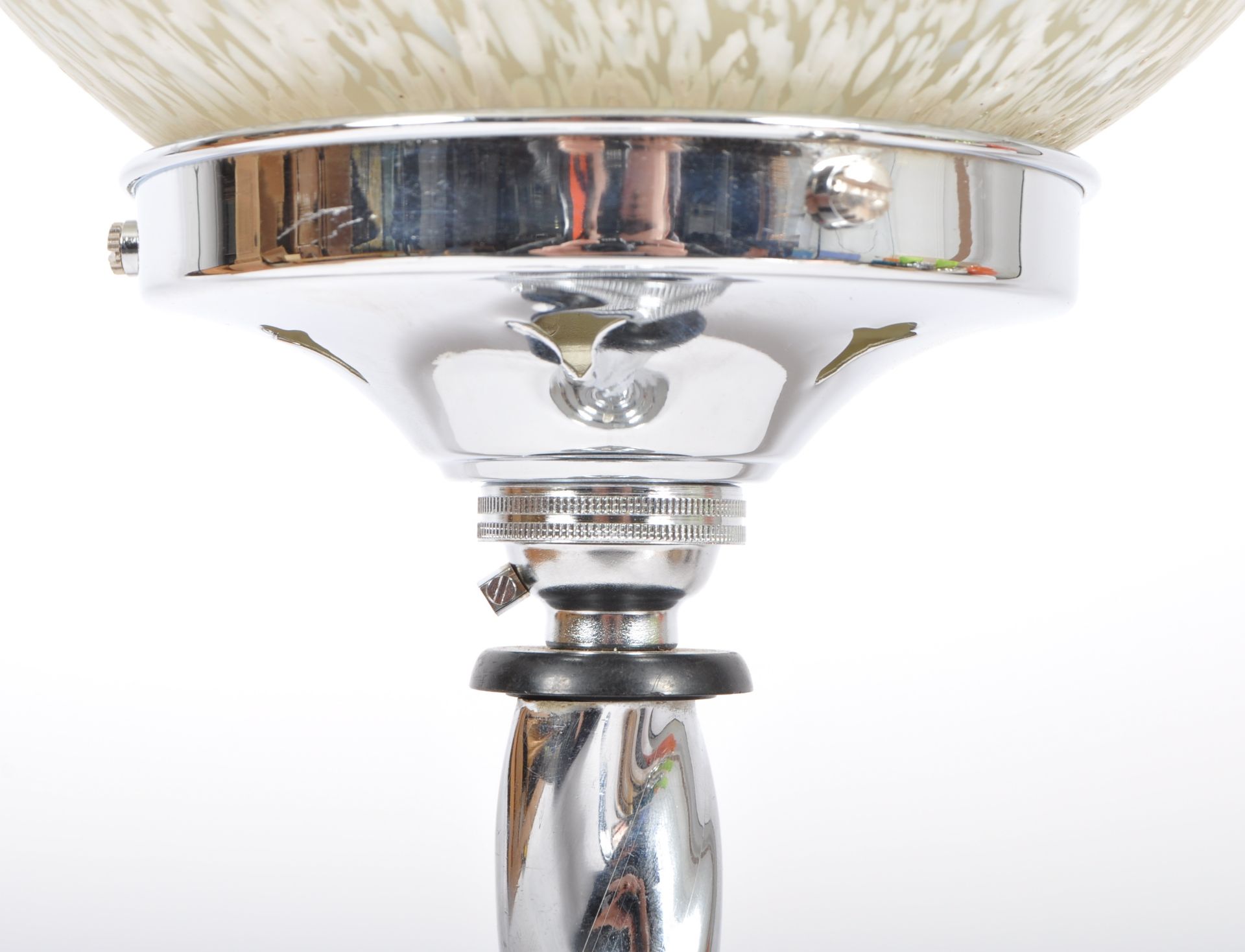 20TH CENTURY ART DECO CHROME AND GLASS TABLE LAMP - Image 5 of 9