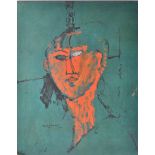 AFTER AMEDEO MODIGLIANI - LA TETE ROUGE - PRINT ON BOARD