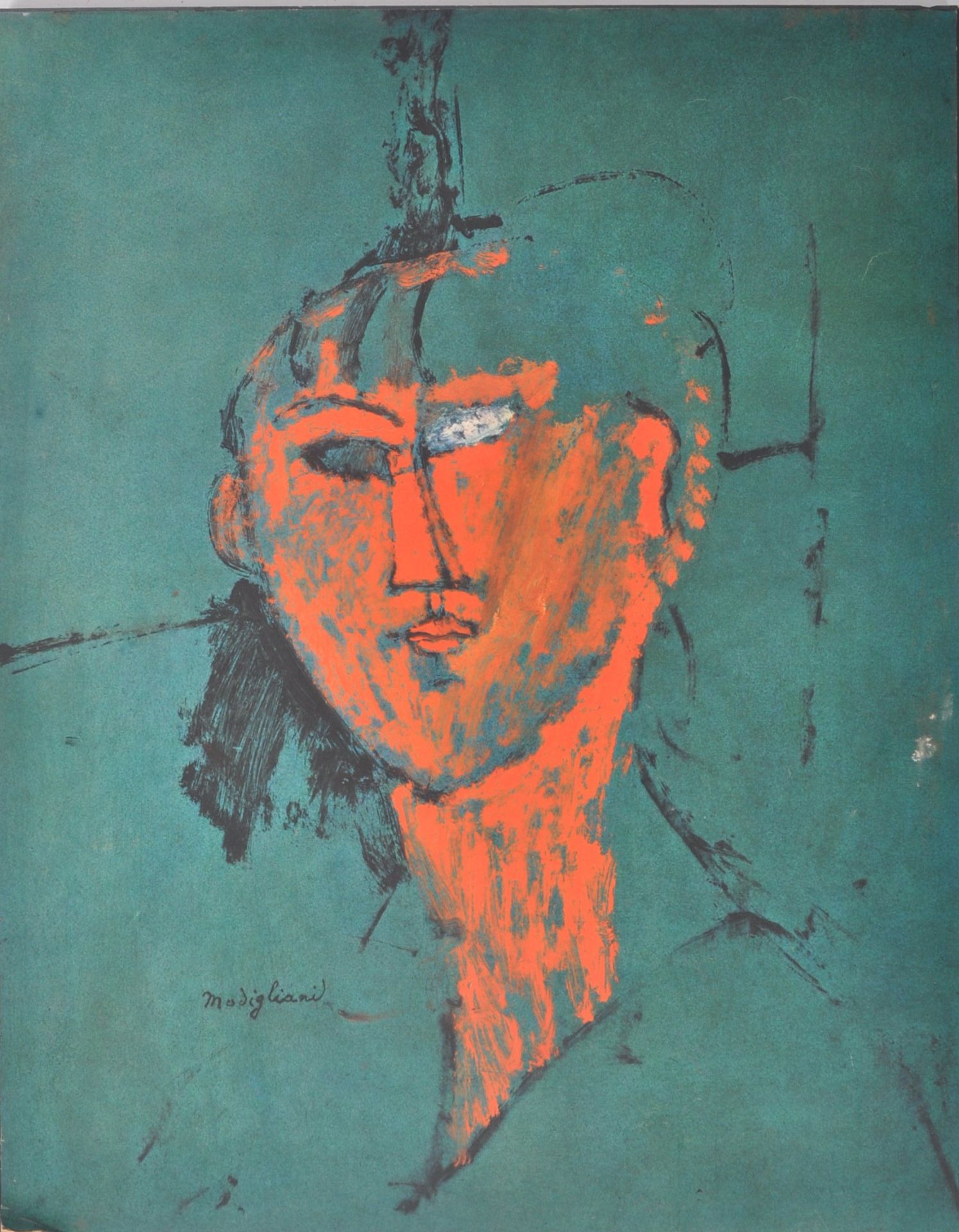 AFTER AMEDEO MODIGLIANI - LA TETE ROUGE - PRINT ON BOARD