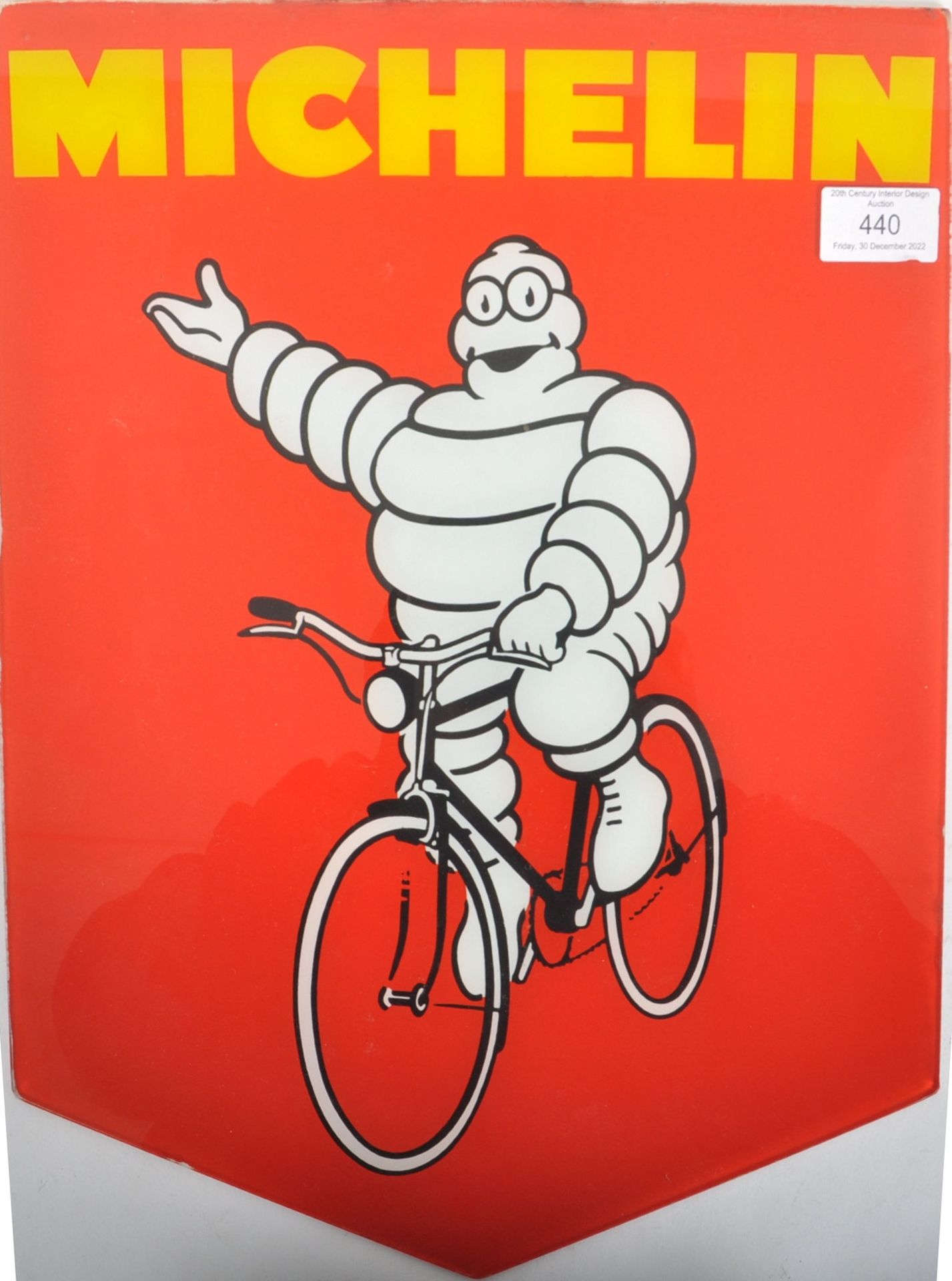 MICHELIN - RETRO GLASS SHOP DISPLAY ADVERTISING SIGN