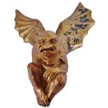 VINTAGE 20TH CENTURY GILT PLASTER GARGOYLE