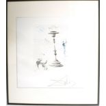 AFTER SALVADOR DALI - RETRO FRAMED AND GLAZED LITHOGRAPH