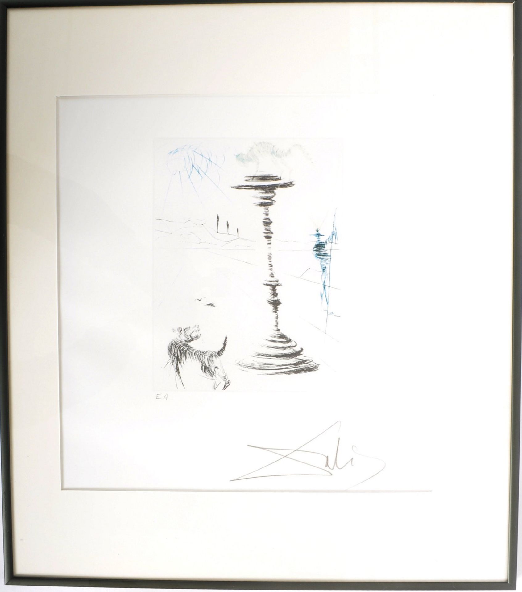 AFTER SALVADOR DALI - RETRO FRAMED AND GLAZED LITHOGRAPH