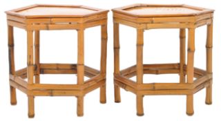 MATCHING PAIR OF VINTAGE BAMBOO STANDS