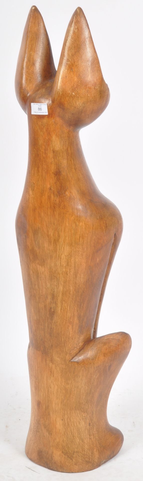 LARGE MID CENTURY 1960s CARVED TEAK SIAMESE CAT - Image 5 of 6