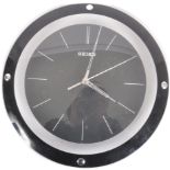 SEIKO - LATE 20TH CENTURY CLEAR AND BLACK PLASTIC CLOCK