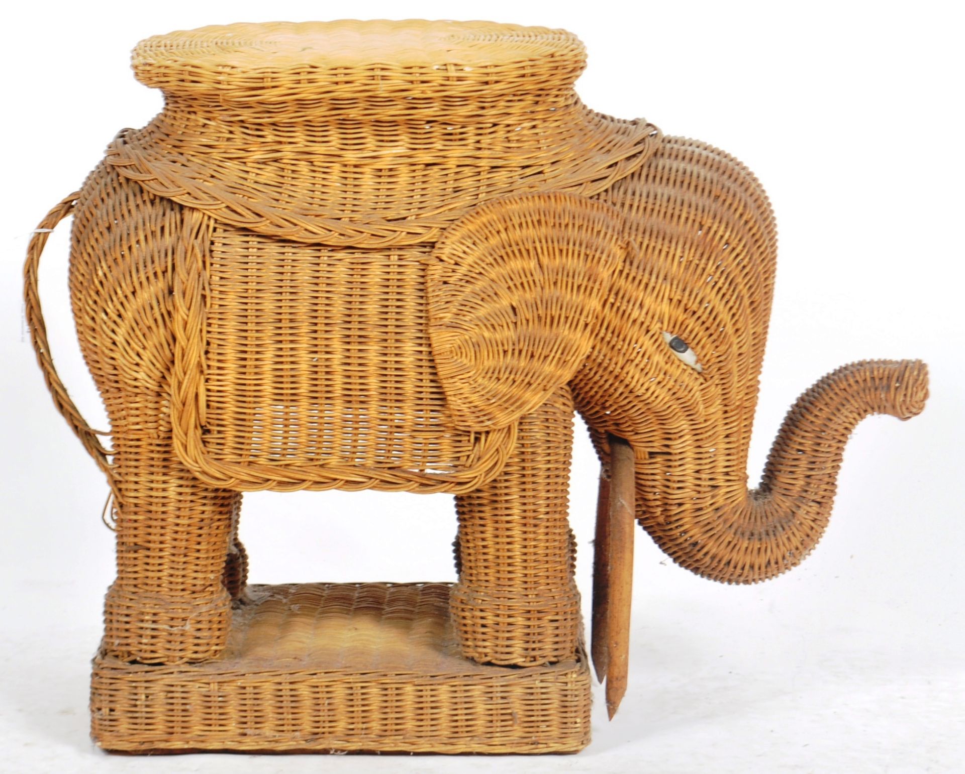 MID CENTURY ELEPHANT CANE / WICKER PLANT STAND - Bild 5 aus 5