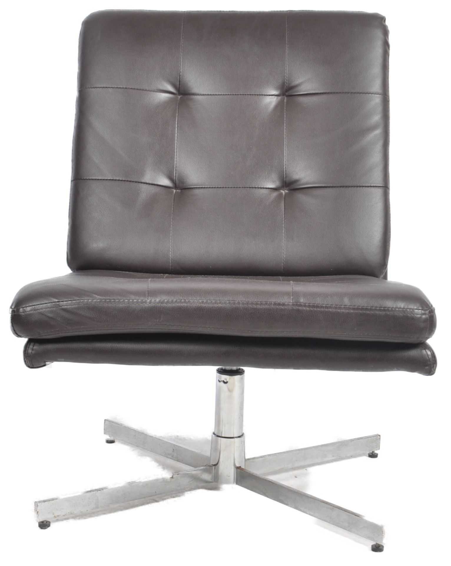 CONTEMPORARY DARK BROWN LEATHER LOUNGE CHAIR